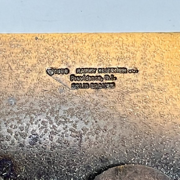 Vtg Masonic Freemason Bronze Metal Enamel Belt Buckle Harry Klitzner USA 70s - Picture 7 of 13